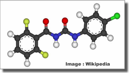 Schema molecule diflubenzuron Schema molecule diflubenzuron